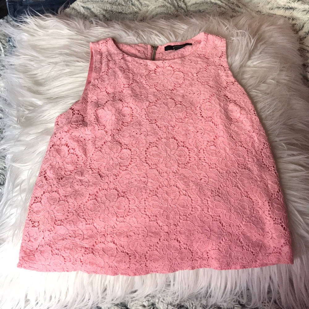 Pink Lace Tank Top